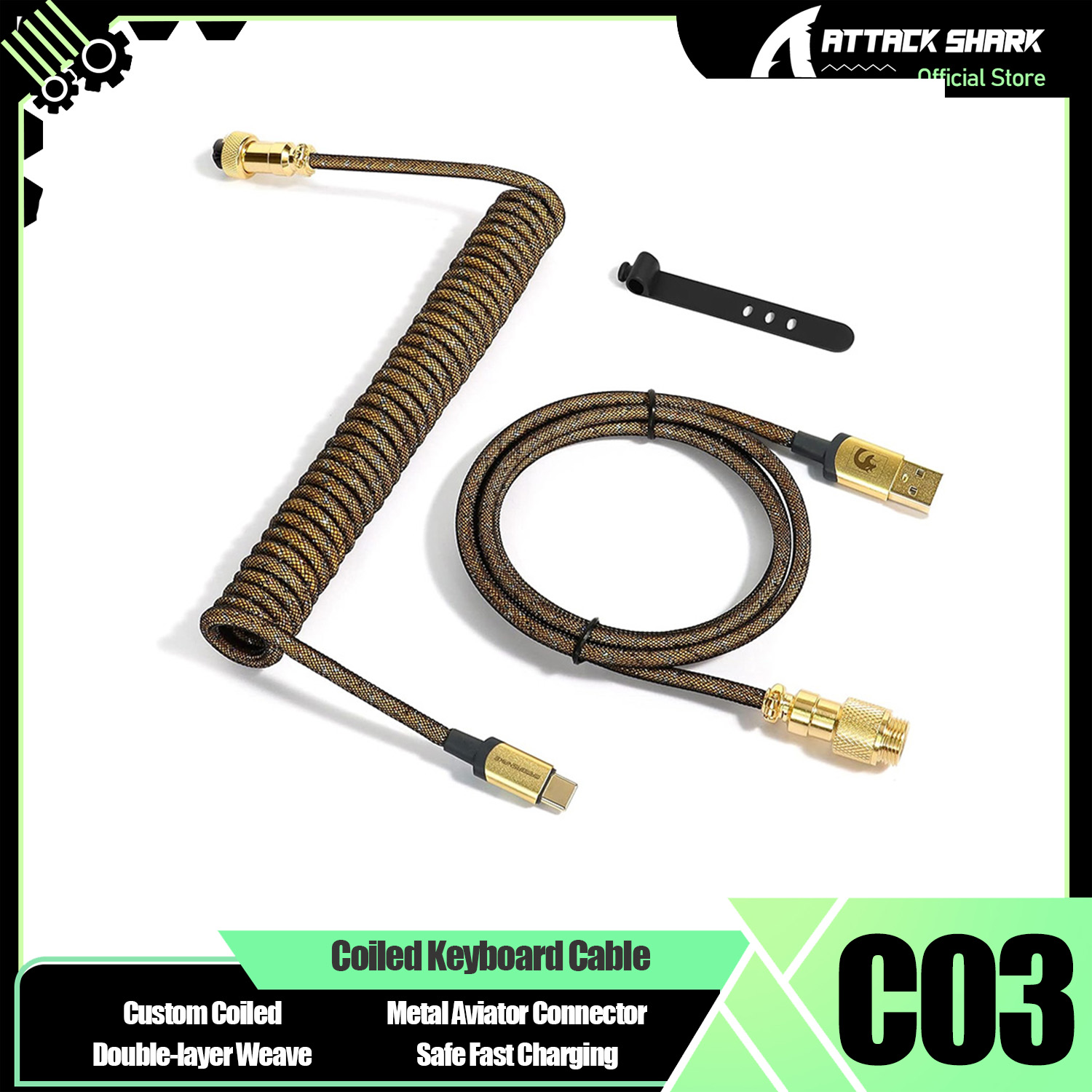 Cable Sleeve Braided - ATTACK SHARK * MAMBASNAKE C03 Cavo