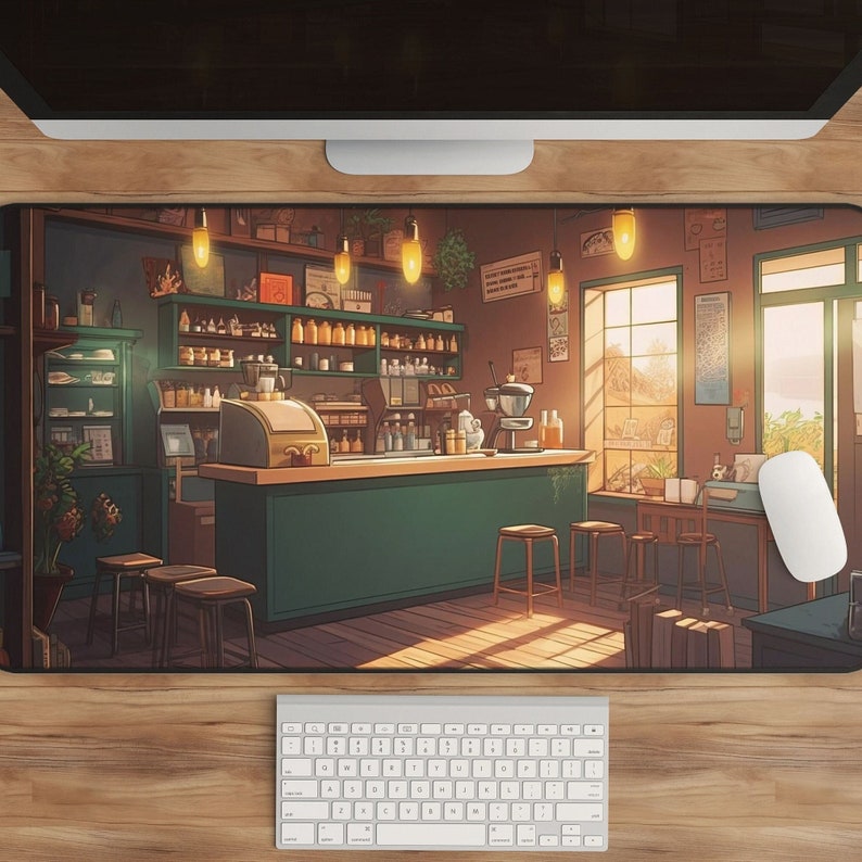 Gaming Accessories Shop - Tappetino da scrivania Kawaii Anime Coffee
